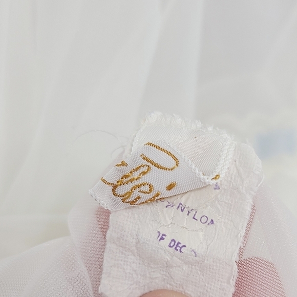 Vintage 60s Peignoir nightgown set ivory blue - Picture 16 of 16